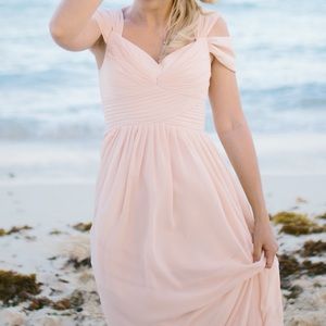 Lulu’s blush pink bridesmaid dress